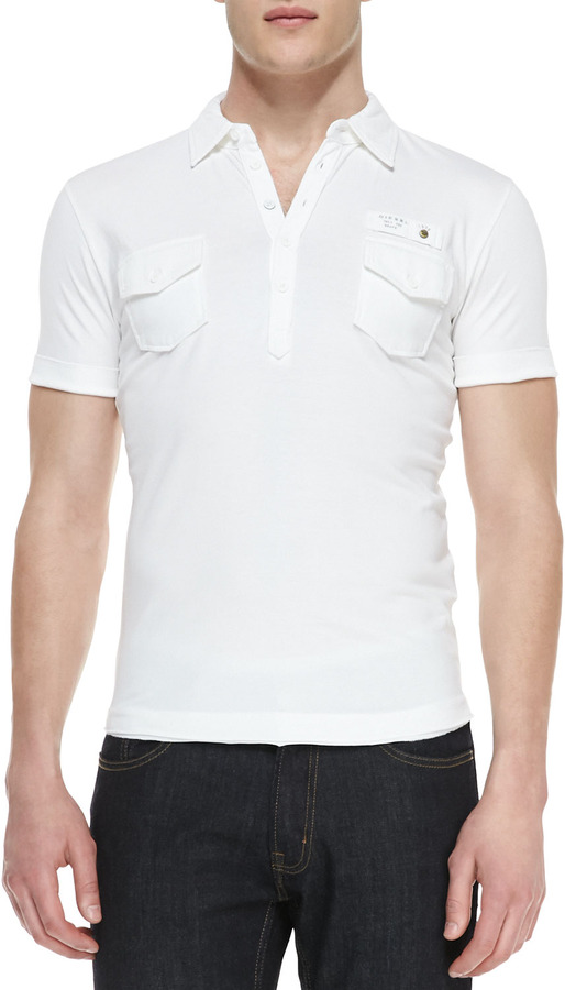 diesel white polo shirt