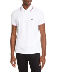 Moncler Tipped Solid Short Sleeve Pique Polo
