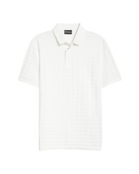Emporio Armani Triangle Tonal Polo Shirt In Solid White At Nordstrom