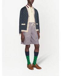 Gucci Web Stripe Knitted Polo Shirt