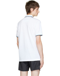 BOSS White Embroidered Polo
