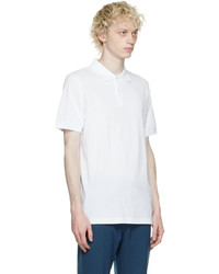 Sunspel White Embroidered Polo