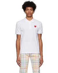 Comme Des Garcons Play White Heart Polo