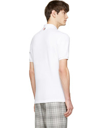 Thom Browne White Knit Polo Shirt