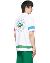 Awake NY White Lacoste Edition Cotton Polo