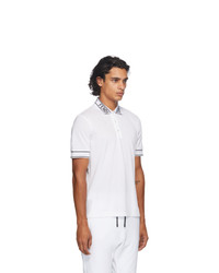 Fendi White Logo Collar Polo