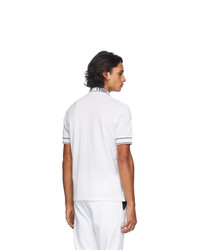 Fendi White Logo Collar Polo