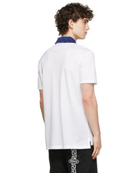 Versace White Monogram Collar Polo