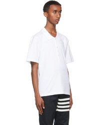 Thom Browne White Relaxed Fit Side Slit Polo