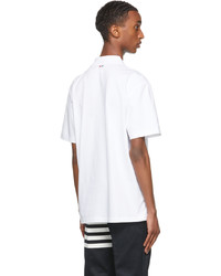 Thom Browne White Relaxed Fit Side Slit Polo
