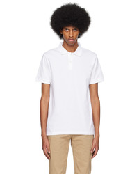 Sunspel White Two Button Polo
