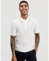Fred Perry X Miles Kane Tipped Pique Polo In White