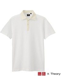 Uniqlo X Theory Dry Pique Short Sleeve Cleric Polo Shirt