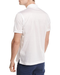 Brioni Zip Front Polo Shirt White