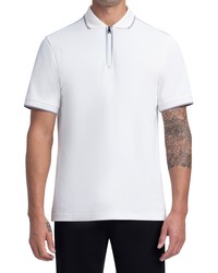 Bugatchi Zip Placket Polo In White At Nordstrom