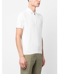 Canali Zip Up Cotton Polo Shirt