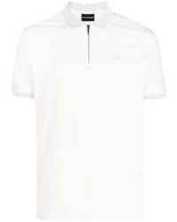 Emporio Armani Zip Up Cotton Polo Shirt