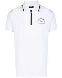 Karl Lagerfeld Zip Up Logo Polo Shirt