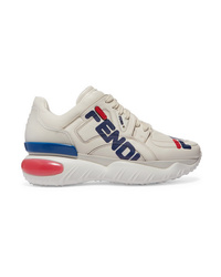 Fendi Logo Print Leather And Rubber Sneakers