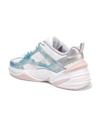 Nike M2k Tekno Leather Mesh And Satin Sneakers