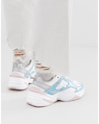 adoptar docena Sencillez Nike M2k Tekno Trainers In Iridescent Pink And Blue, $85 | Asos | Lookastic