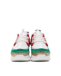 Kenzo Pink And White K Lastic Espadrille Sneakers
