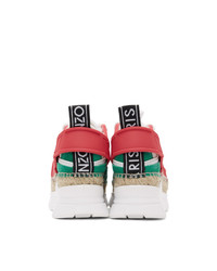 Kenzo Pink And White K Lastic Espadrille Sneakers
