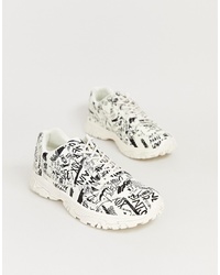 ASOS DESIGN Trainers In White With Graffiti Print