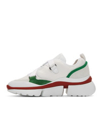 Chloé White And Green Sonnie Sneakers