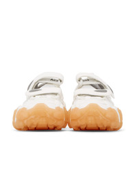 Acne Studios White And Orange Blotzer Bryz Crystal Sneakers