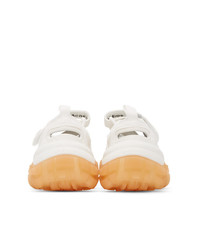 Acne Studios White And Orange Blotzer Bryz Crystal Sneakers