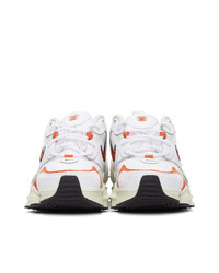 Nike White And Orange Shox Tl Nova Sneakers