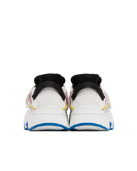 Kenzo White And Pink Sonic Velcro Sneakers