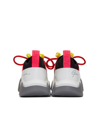Versace White And Pink Squalo Sneakers