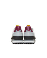 Givenchy White And Purple Tr3 Runner Sneakers