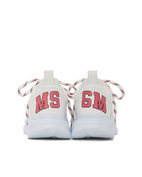 MSGM White Logo College Back Patch Sneakers