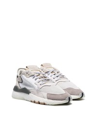 adidas White Nite Jogger Suede And Leather Low Top Sneakers