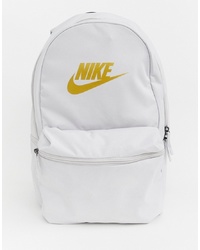 Nike Grey Heritage Metallic Logo Backpack