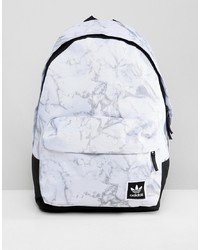 Adidas Skateboarding Marble Print Backpack In White Dh2570