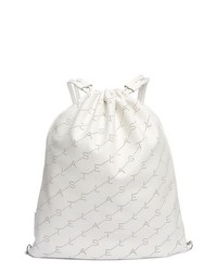 Stella McCartney Perforated Logo Faux Leather Drawstring Backpack