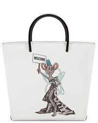 Moschino Graphic Faux Leather Shopping Bag