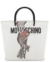 Moschino Graphic Faux Leather Shopping Bag