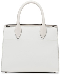 Prada Printed Medium Top Handle Satchel Bag White