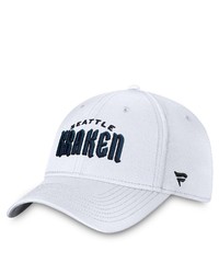 FANATICS Branded White Seattle Kraken Wordmark Flex Hat