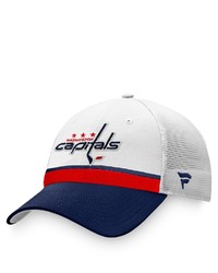 FANATICS Branded Whitenavy Washington Capitals 2021 Nhl Draft Authentic Pro On Stage Trucker Snapback Hat