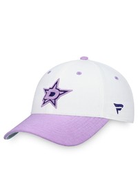 FANATICS Branded Whitepurple Dallas Stars Authentic Pro Hockey Fights Cancer Snapback Hat At Nordstrom