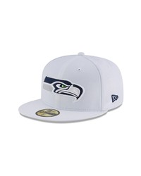 New Era Cap New Era White Seattle Seahawks Omaha 59fifty Fitted Hat