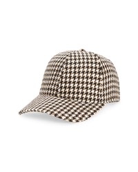 Topman Puppytooth Check Cap In White At Nordstrom