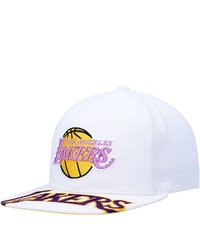 Mitchell & Ness White Los Angeles Lakers Hardwood Classics Swingman Pop Snapback Hat