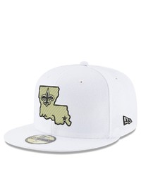 New Era White New Orleans Saints Omaha Alternate Logo 59fifty Fitted Hat